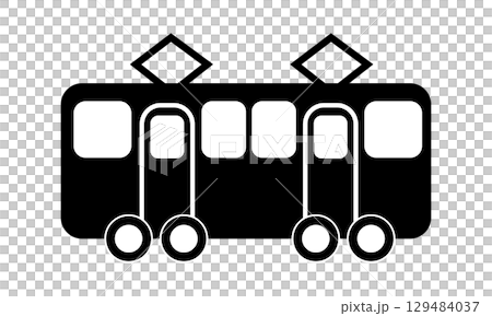 火車剪影圖標 129484037