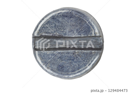 Old flathead screw macro close up 129484473