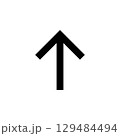 上昇する黒い矢印の素材 129484494