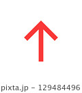 上昇する赤い矢印の素材 129484496