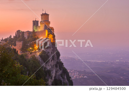 Guaita Fortress at Sunset San Marino City San Marino 129484500