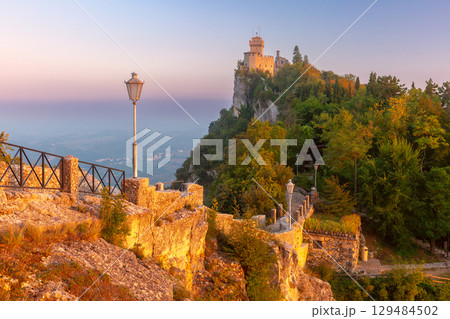 Guaita Fortress at Sunset San Marino City San Marino 129484502