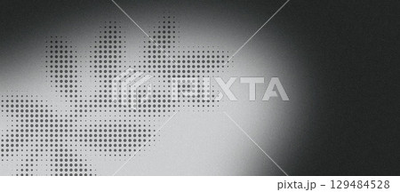 Abstract black and white illustration featuring a dotted leaf pattern with a soft gradient background, creating a modern and artistic visual effect for design purposes Abstract black and white illustration featuring a dotted leaf pattern with a soft gradient background, creating a modern and artistic visual effect for design purposes 129484528