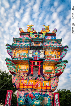 Noshiro Tenku no Fuyajo Tanabata Festival Lantern Castles in the Sky in Noshiro , Akita, Japan 129484678