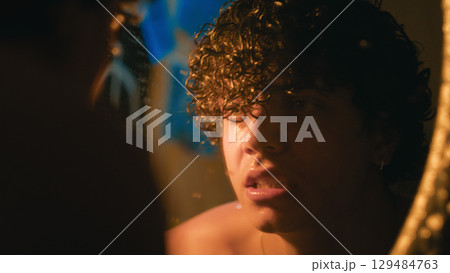 Man Trying To Wash Off His Anxiety 129484763