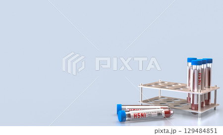 The Blood Tube for avian influenza or bird flu concept 3d Rendering. 129484851