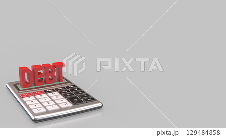 The Calculator and gold coins for DEBt or Business concept 3d Rendering. The Calculator and gold coins for DEBt or Business concept 3d Rendering. 129484858