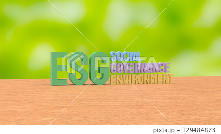 The ESG for ecology or environment concept 3d Rendering. The ESG for ecology or environment concept 3d Rendering. 129484873