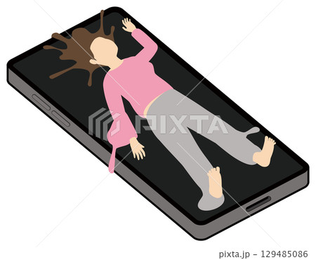 スマホ依存の女性 129485086