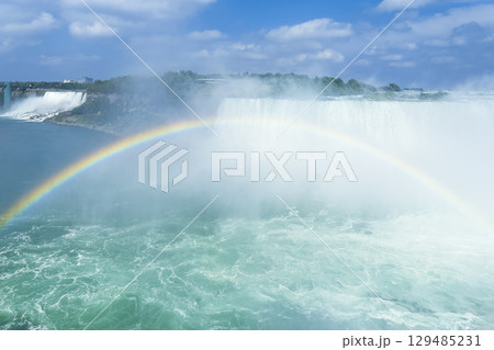 虹のかかるナイアガラフォールズとナイアガラ川 / Niagara Falls 虹のかかるナイアガラフォールズとナイアガラ川 / Niagara Falls 129485231