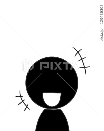 ピクトグラム　笑う　シルエット　影 129486302