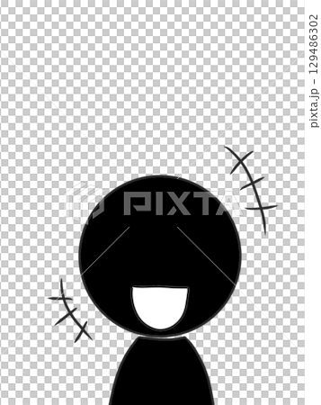 ピクトグラム　笑う　シルエット　影 129486302