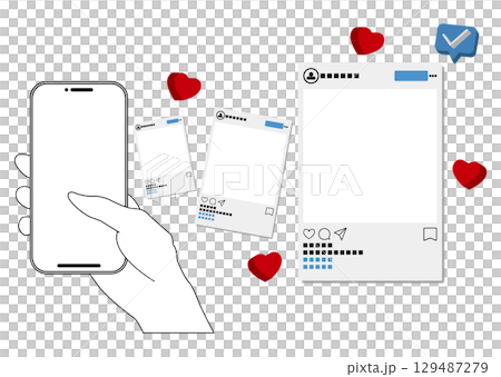Smartphone and SNS screen 129487279
