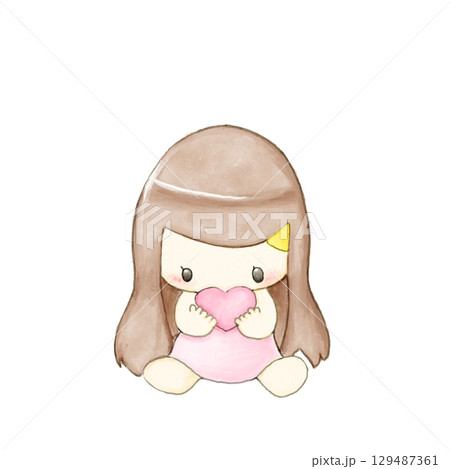 自分の心を大切にする女の子のイラスト 自分の心を大切にする女の子のイラスト 129487361
