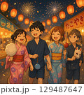 仲良し4人組でお祭り 129487647