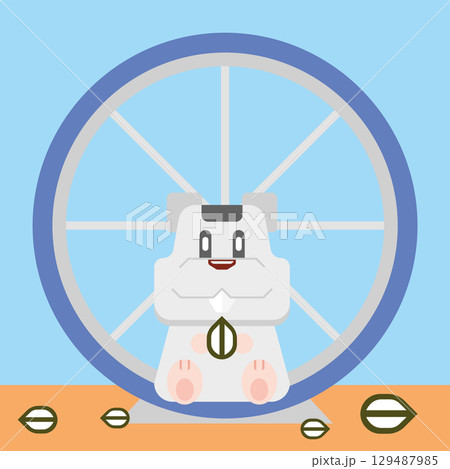 Hamster in wheel scene. Vector Hamster in wheel scene. Vector 129487985