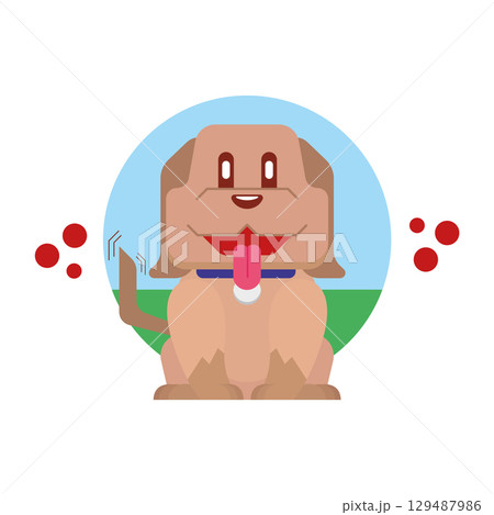 Dog in circle frame. Vector Dog in circle frame. Vector 129487986