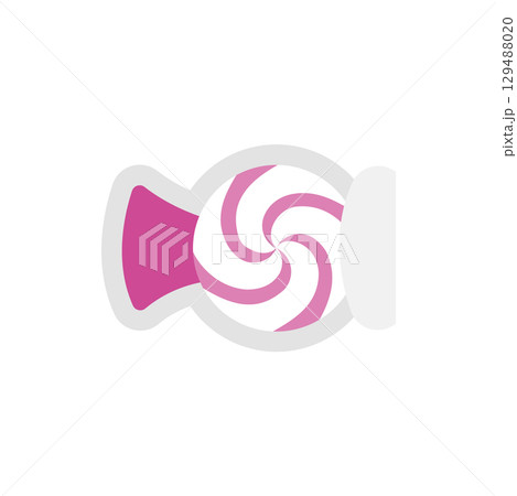 Pink swirl candy sticker. Vector 129488020