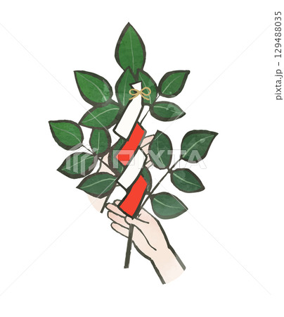 イラスト素材:玉串拝礼2(結婚式) イラスト素材:玉串拝礼2(結婚式) 129488035