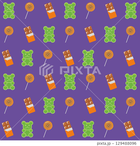 Gummy bear and lollipop pattern. Vector Gummy bear and lollipop pattern. Vector 129488096
