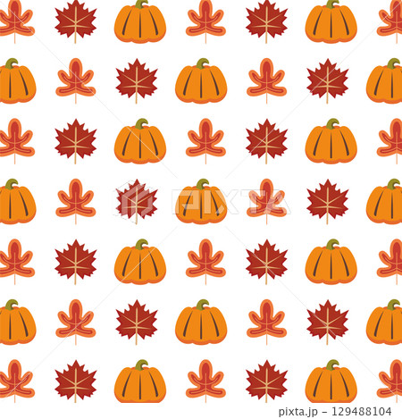 Autumn seasonal pattern design. Vector 129488104