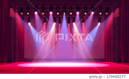 ステージ・舞台・スポットライトの背景素材 ステージ・舞台・スポットライトの背景素材 129488277