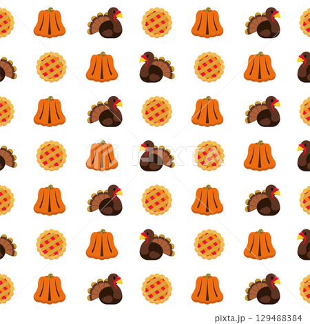 Thanksgiving feast pattern design. Vector Thanksgiving feast pattern design. Vector 129488384