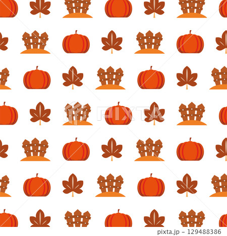 Autumn harvest pattern design. Vector 129488386