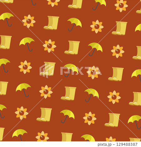 Autumn weather pattern design. Vector 129488387
