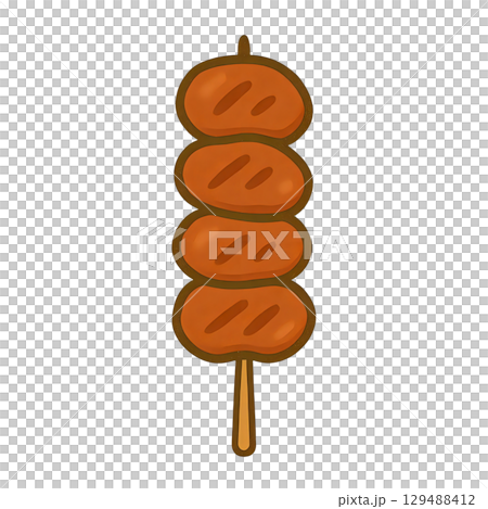 シンプルな焼き鳥の切り抜きアイコンイラスト 129488412