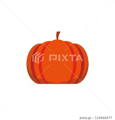Striped orange pumpkin design. Vector 129488477