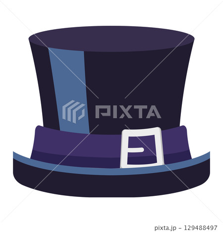 Tall magician top hat cylinder. Vector 129488497