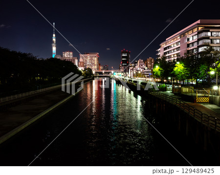 横十間川の夜景 129489425