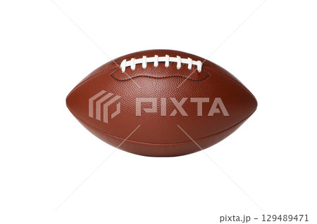 Brown football for Labor Day fun, isolated on white, PNG 129489471