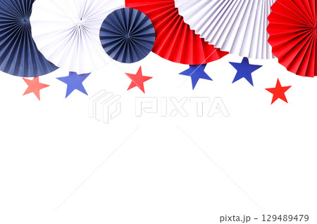 Red, navy, and white Labor Day decor, isolated on white, PNG Red, navy, and white Labor Day decor, isolated on white, PNG 129489479