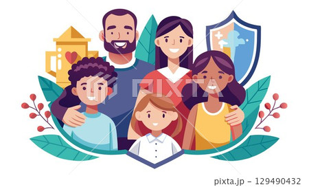 This image evokes feelings of belonging, security, and the enduring power of family bonds. 129490432
