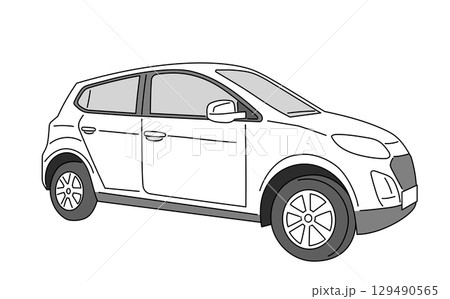 シンプルな車のイラスト 129490565