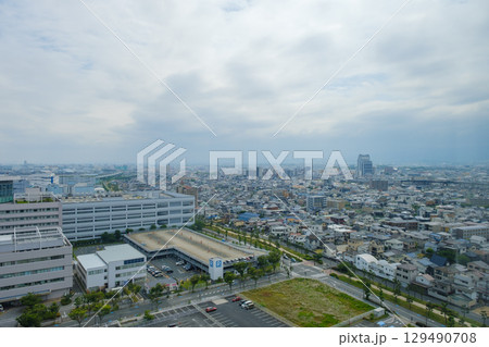 大阪府貝塚市の風景　上空　俯瞰 129490708