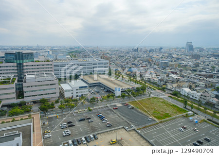 大阪府貝塚市の風景 上空 俯瞰 大阪府貝塚市の風景 上空 俯瞰 129490709