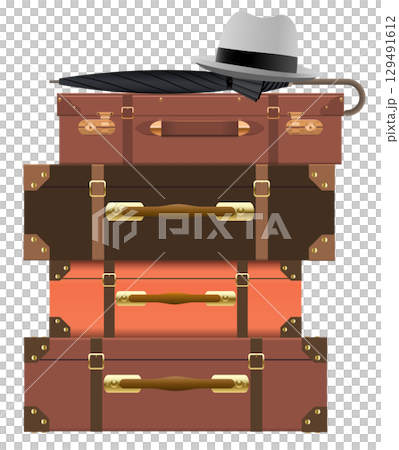 堆疊的旅行袋 堆疊的旅行袋 129491612