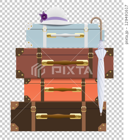 Stacked travel bags Stacked travel bags 129491617
