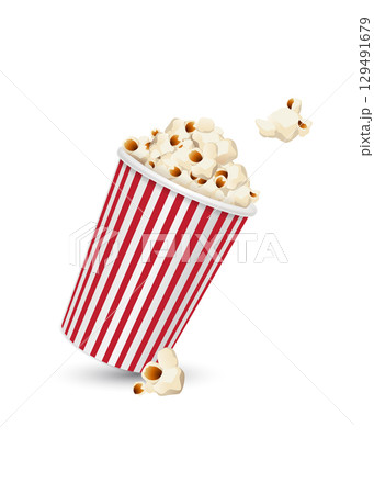 Pop corn bucket white background stock illustration Pop corn bucket white background stock illustration 129491679