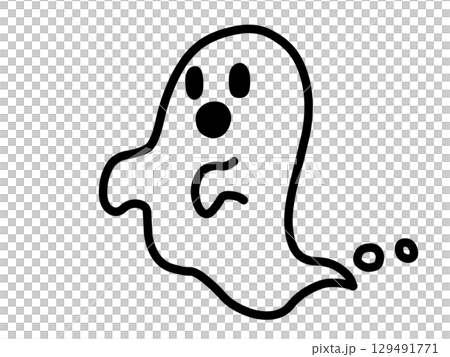 Simple ghost icon (black) 129491771