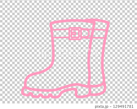 Boot icon, simple, pink Boot icon, simple, pink 129491781