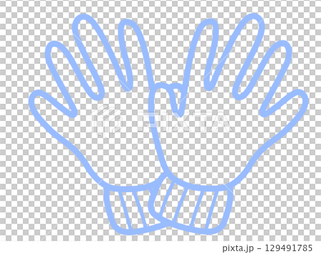 Simple gloves icon (blue) 129491785