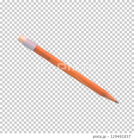 会社や職場や仕事やオフィスや勉強での筆記用具である消しゴム付きのレトロな鉛筆 129491837