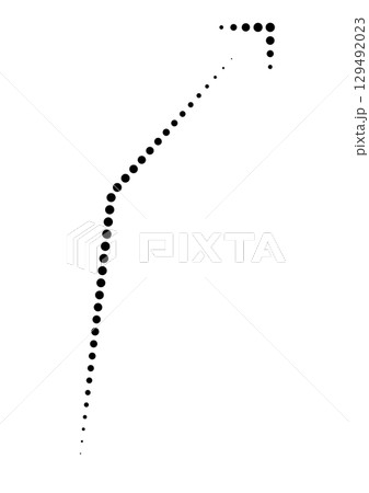 黒いドットの曲がる矢印アイコン 129492023