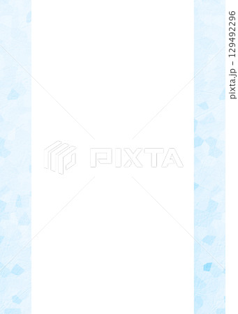 夏のさわやか涼しげ水色ブルーのフレーム背景イラスト　縦左右柄　チラシ背景素材　綺麗グラデーション 129492296