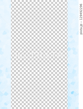 夏のさわやか涼しげ水色ブルーのフレーム背景イラスト　縦左右柄　チラシ背景素材　綺麗グラデーション 129492296