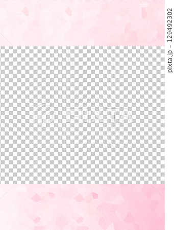 Pale pink cherry blossom color simple Japanese paper pattern frame background illustration, vertical lines, flyer background material, Japan 129492302